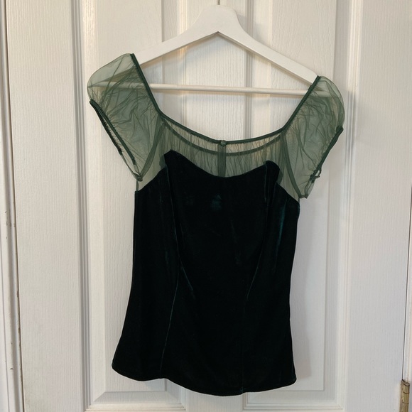 ModCloth x Collectif Luxe Lingo Velvet Cap Sleeve Top - Picture 2 of 5